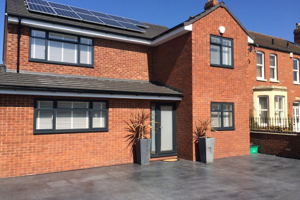 black aluminium casement windows on a red brick building aluminium casement window quotes