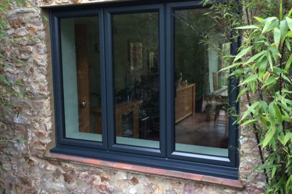 black aluminium casement windows