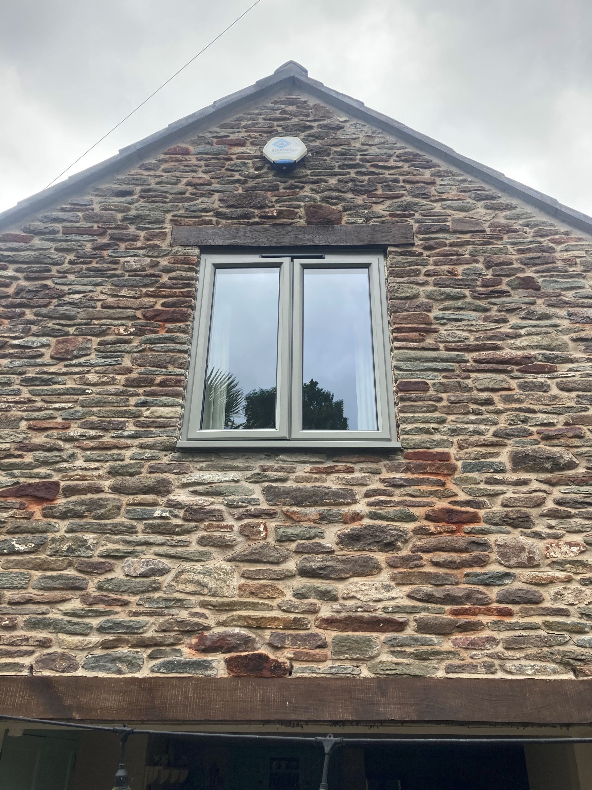 grey aluminium french casement window