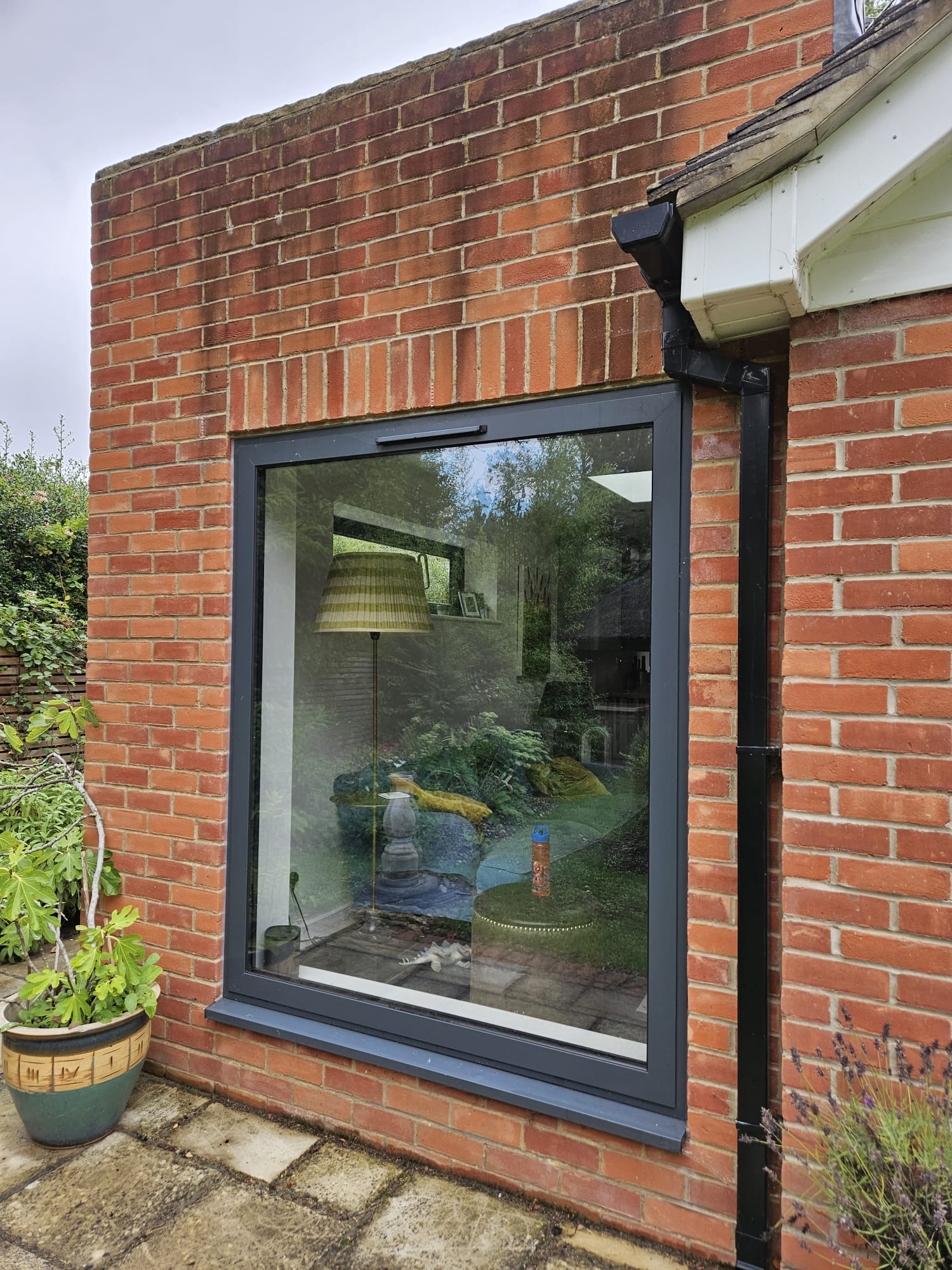 large black aluminium casement window